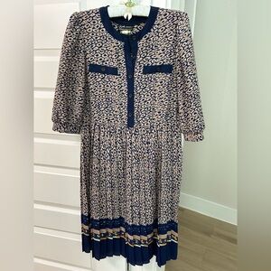 Vintage Breli Originals sz6 Dress in Navy and Cream